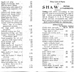 Shaw Motor Attachments Price List